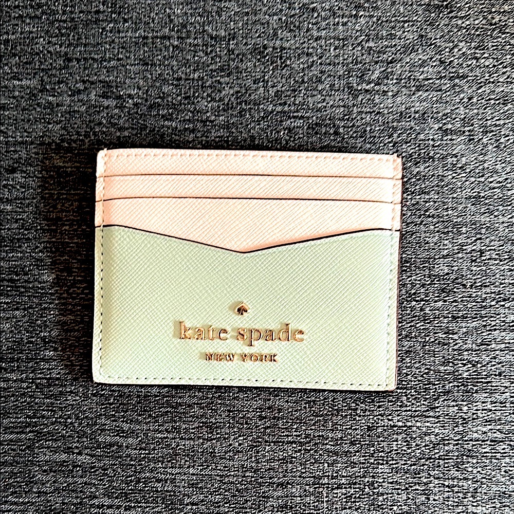Kate Spade White and Green Card Holder